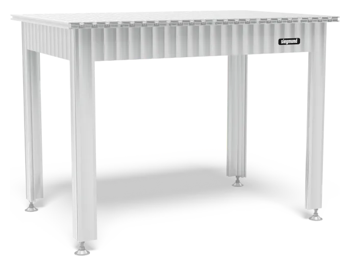 Siegmund S16 Moduláris munkaasztal 1200x800 mm hornyos-furatos alumínium asztallappal