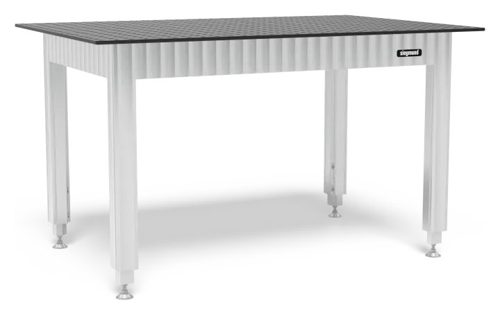 Siegmund S16 Moduláris munkaasztal 1500x1000 mm furatrácsos plazmanitridált acél asztallappal