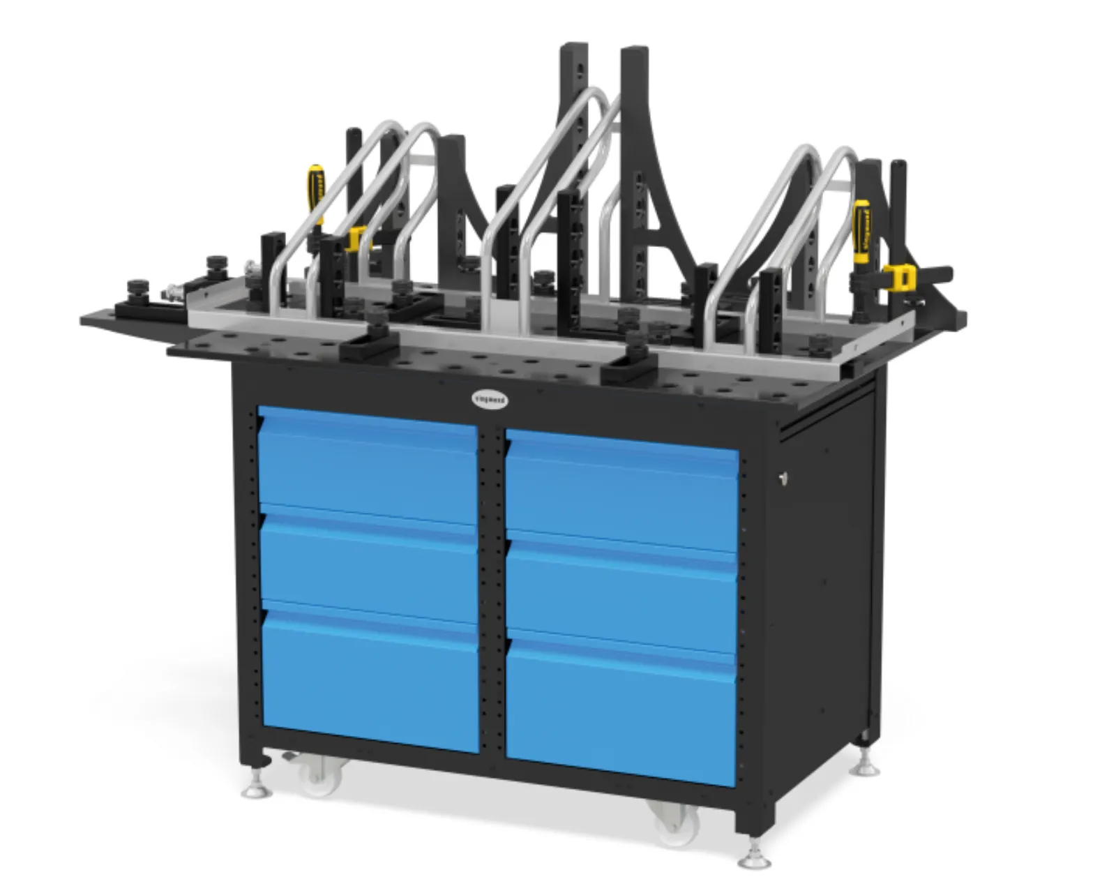 Siegmund S28 1200x800 mm Workstation munkapad fiókokkal és kiegészítő görgőkkel